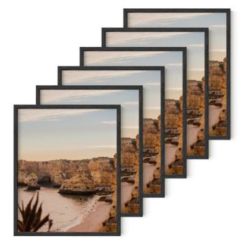 Haus and Hues Set of 6 Picture Frame with Plexiglass Cover, Black Oak, 24x36