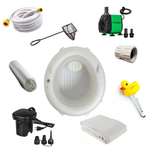Birth Pool in a Box Personal Pool PACKAGE (REGULAR Size)in WHITE