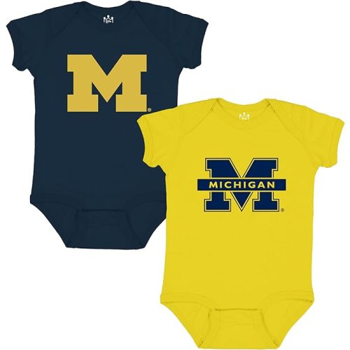 Little King NCAA Bodysuit 2 Pack Short Sleeve-100% Cotton-Infant Sizes 0-3M 6M 12M 18M