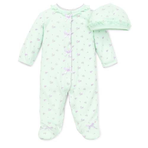 Petite Rose Footed One-Piece And Hat