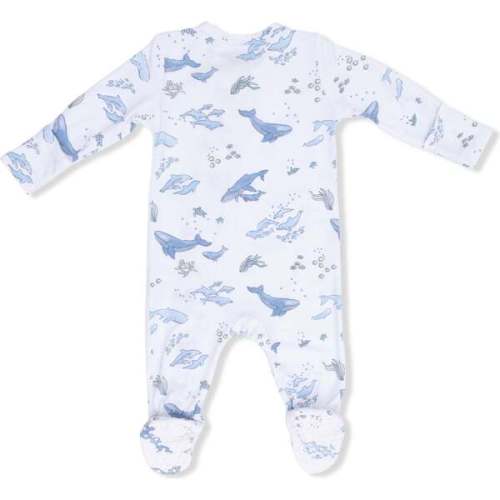 Watercolor Blue Whales, 2 Way Zipper Footie - Angel Dear | Maisonette