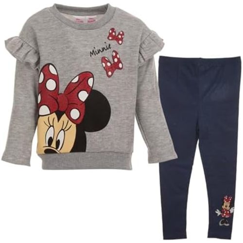 Disney Minnie Mouse Fleece Sweatshirt and Leggings Outfit Set Infant to Big Kid Sizes (12 Months - 14-16)
