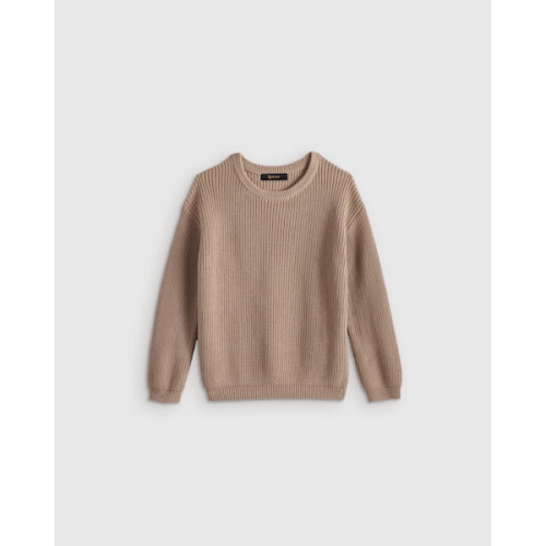 100% Organic Cotton Fisherman Tunic Sweater in Camel