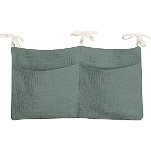 Dormitory Bed-Bunk Organizing Bag Nappy-bags Organizer Bedside Hanging Bags Milk Bottle Bib-Storage Bag Crib Organizer Bag Baby Nappy-Bag cotton (Light green)