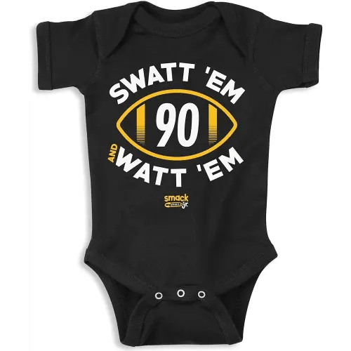 Swatt Em and Watt Em Baby Apparel for Pittsburgh Football Fans (NB-7T)