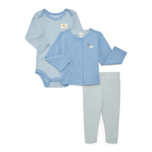 Bliss by Garanimals Baby Jacket, Bodysuit and Leggings Set, 3-Piece, Sizes 6M-9M