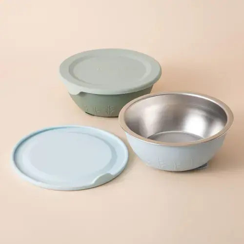 Stainless Steel Silicone Suction Bowl - 13 oz