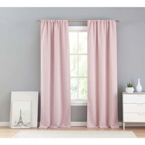 Kate Aurora 2 Piece Juvi Metallic Shooting Stars Room Darkening Rod Pocket Window Curtain Panels - Pink