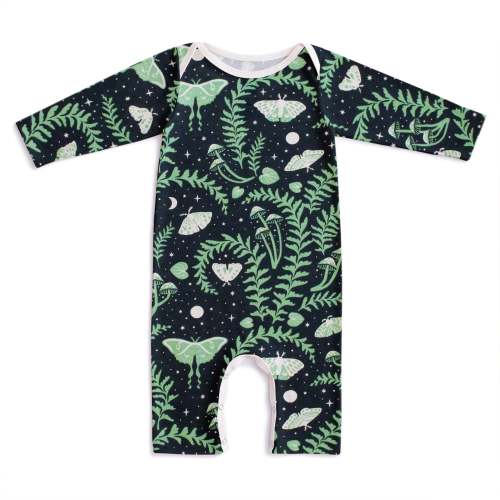 Long Sleeve Romper - Luna Moths Night Sky