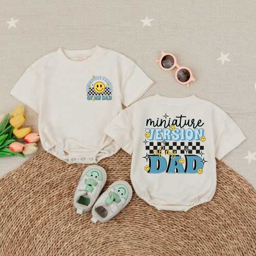 Mini Dad Short Sleeve Bubble Romper, Father&#39;s Day Baby Clothes, Baby Boy Gift, Funny Toddler Bodysuit, First Father&#39;s Day Gift