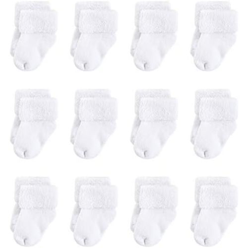 Touched by Nature baby boys Organic Cotton Casual Sock, White Terry, 0-6 Months US