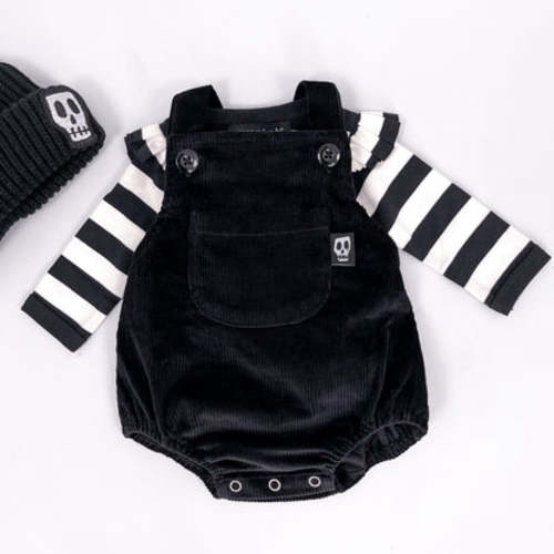 Baby Romper - Black Cord - Not So Basic Basics - skeletots.co.uk – Skeletots