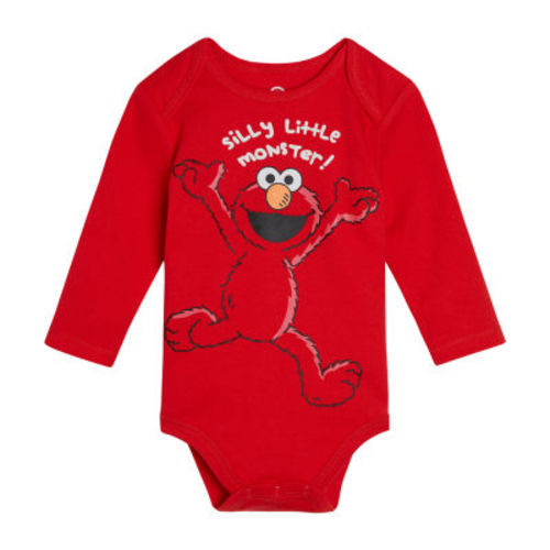 Sesame Elmo Baby Boys Sesame Street Crew Neck Long Sleeve Bodysuit