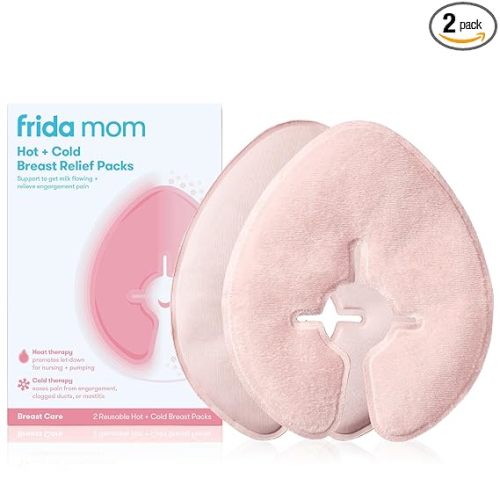 Frida Mom Breast Therapy Packs, Breast Pads, Cold & Hot Pack for Pain Relief, Breastfeeding Essentials for Lactation Support, Mastitis, Engorgement and Pump Aid, Postpartum Recovery, 2pk