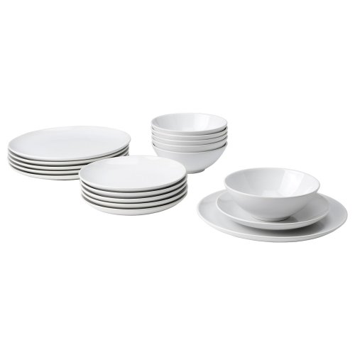 GODMIDDAG 18-piece dinnerware set - white