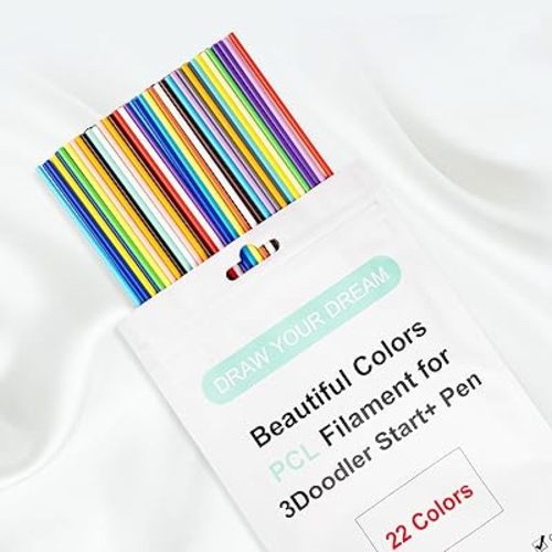22 Colors 3D Doodler Pen Refills Only Fit for 3Doodler Start+ 3D Pen Low Printing Temperature PCL Filament 3Doodler Start Refills Packs Each Color 15.2 cm x 5 pcs Total 110 pcs