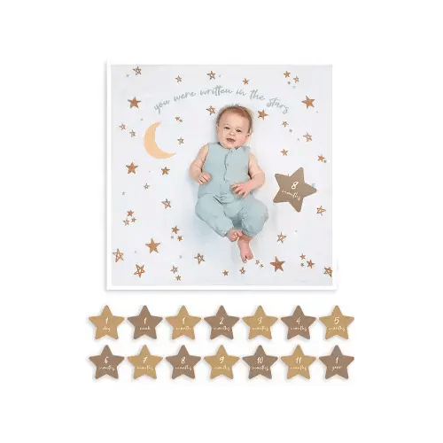 Written in the Stars Baby Blanket & Age Cards Set