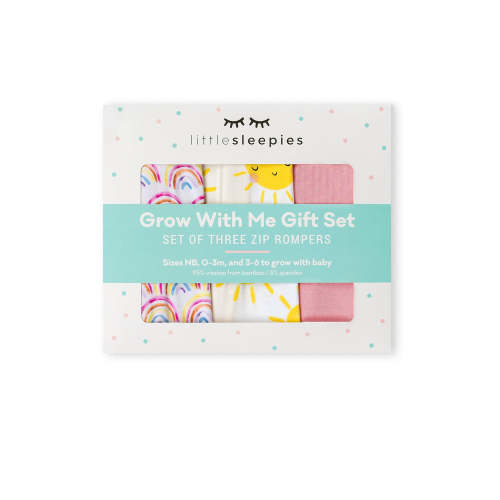 Pastel Rainbows, Bubblegum & Sunshine Zippy Grow With Me Gift Box - Little Sleepies