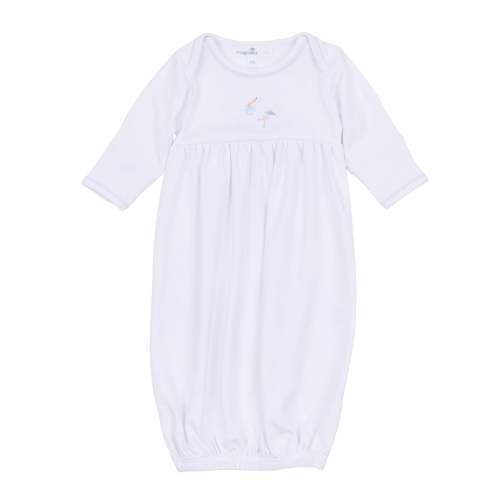 Vintage Stork Gathered Gown - Light Blue