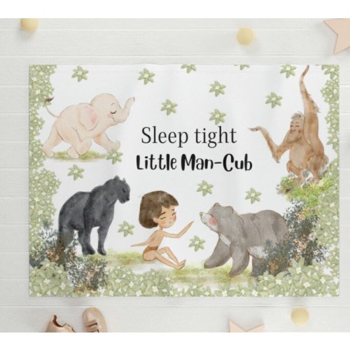 Jungle Book Baby Blanket, Fleece Baby Blanket, New Born Baby Gift, Baby Shower Gift, Neutral Baby Gift, JB2022 Set
