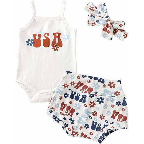 LIOMENGZI Baby Girl Summer Clothes Baby Girl Outfit Flower Print T Shirt Top Elastic Waist Short Infant Newborn Clothing Set