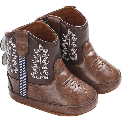 Newborn Baby Boy Girl Boots Western Cowboy Boots Infant Non-Slip Soft Sole First Walker Crib Shoes