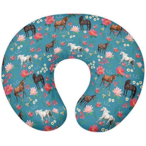 Horse and Red Floral Nursing Pillowcase Nursing Pillow Cover Cuddle Pillow Slipcover Detachable Nursing Pillow Protective Baby Feeding Baby Essentials