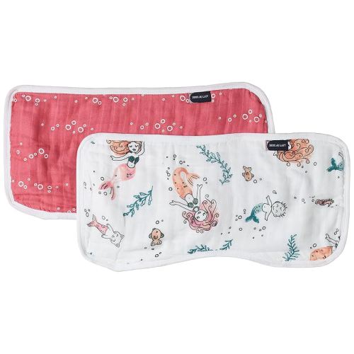 Bebe au Lait Oh So Soft Muslin Baby Burp Cloth Set - Mermaids and Bubbles , 8.5x17 Inch (Pack of 1)