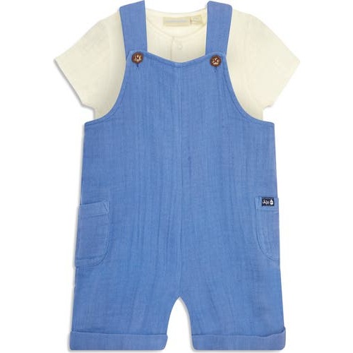 Cotton Bodysuit & Shortalls Set, 6-12M