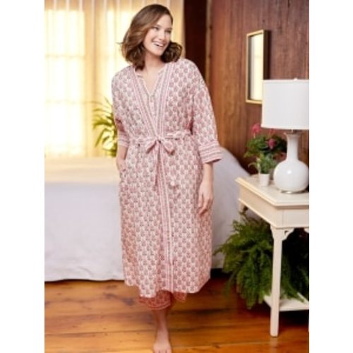 Women's Moroccan Rose Cotton Robe