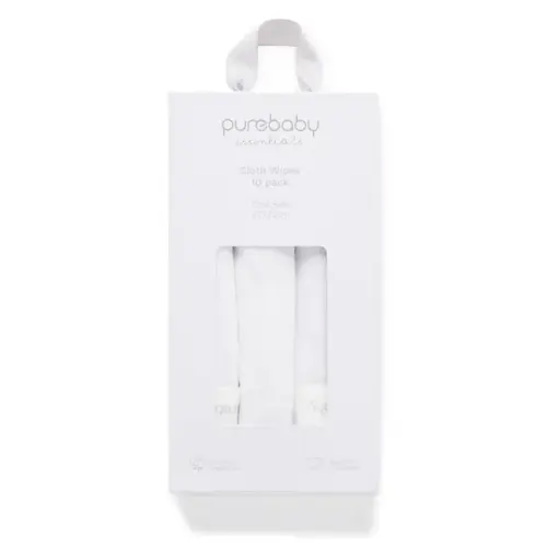 Purebaby Cloth Wipes OC - 10 Pcs White | Baby Bunting AU