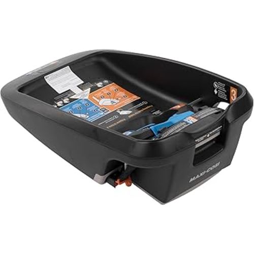 Maxi Cosi Mico Infant Car Seat Base - Compatible with All Mico Infant Car Seats, Adjustable, Anti-Rotation Stability Leg, Integrated Belt Lockoff, Self-Retracting One-Click UAS System, Black