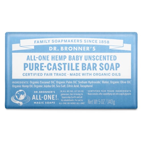 Dr Bronners - Castile Soap Bar - Baby Unscented (140g)