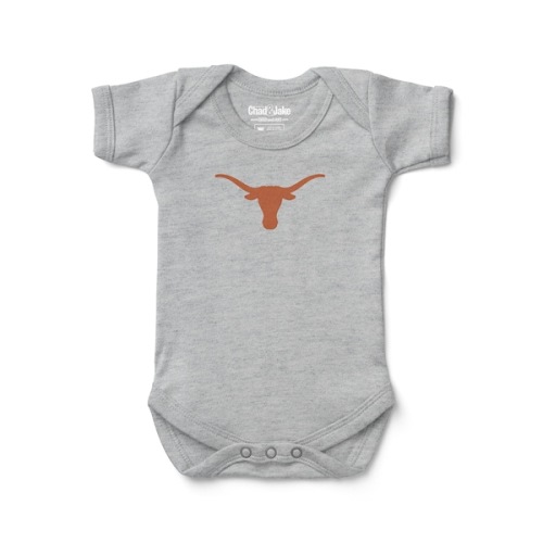Infant Chad & Jake Heather Gray Texas Longhorns Logo Bodysuit