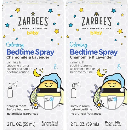 Zarbee's Baby Sleep Spray; Calming Bedtime Spray with Natural Lavender and Chamomile to Help Infant Nighttime Routine; 2oz Bottle (Pack of 2)