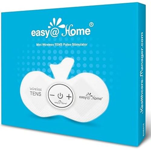 Easy@Home Rechargeable Compact Wireless TENS Unit - 510K Cleared, FSA Eligible Electric EMS Muscle Stimulator Pain Relief Therapy, Portable Pain Management Device EHE015