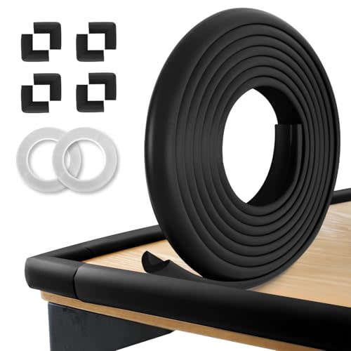 Kerätä Baby Proofing Corners and Edges Protector Guards (16.5FT Edge +8 Corners), Soft Rubber Foam Edge Protector with Removable Double Sided Tapes, Furniture Table Bumper Guard for Baby Safety-Black