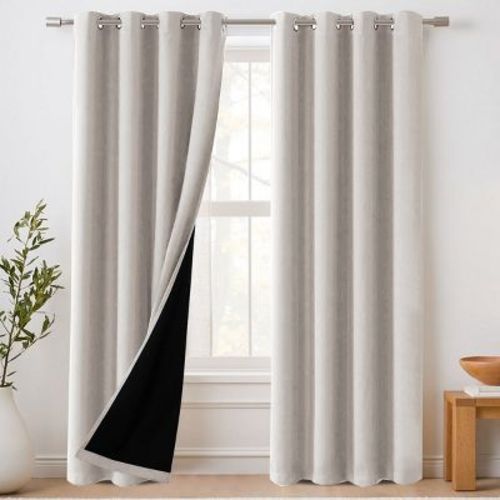 100% Blackout Curtains for Bedroom Thermal Insulated Blackout Curtains Stone 52“W x 63"L