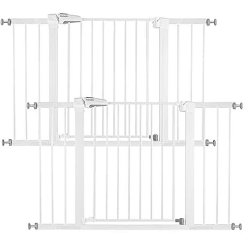 Babelio Baby Gate, 29-48 Inch Auto Close Pet Gate PressGuard P7, Easy Install Pressure-Mounted Safety Gate, Extra Wide Pet Gate for Stairs and Doorways, 2 Pack White