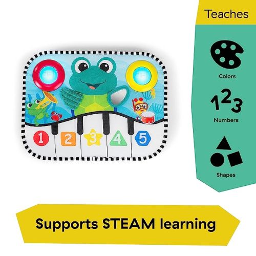 Baby Einstein Ocean Explorers Neptune's Kick & Explore Musical Kick Pad & Crib Toy, for Ages 0 Months and up