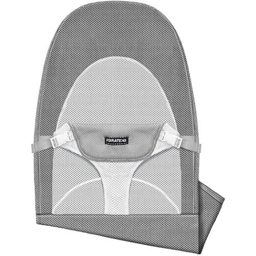 Fabric Seat for Bouncer - Cover for Baby Bjorn Bouncer Balance Soft & Bliss, Ventilated Mesh, Skin -Friendly, Machine Washable, Gray