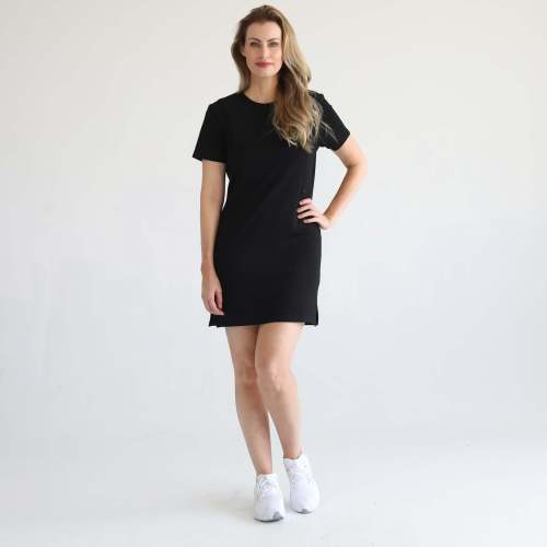 Isla Nursing T-Shirt Dress | Noir