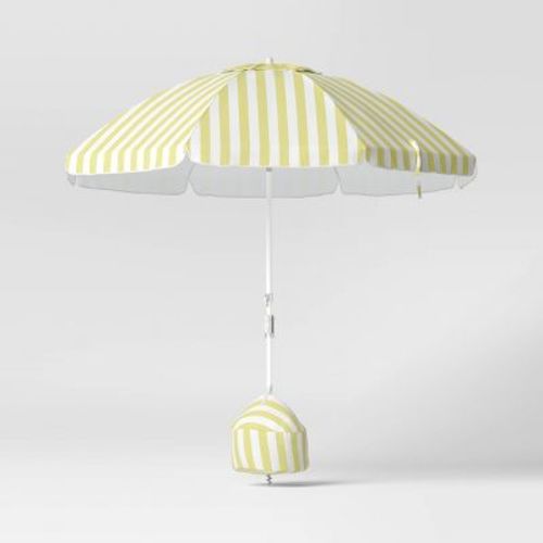 8.5' Outdoor Patio Beach Umbrella Yellow - Sun Squad™