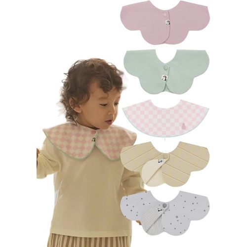 Konny Baby Bib 3/5/7-Pack Set, 360 ° Rotate, Soft and Absorbent Drooling for Toddler Boys Girls Baby Essentials