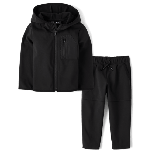 Baby And Toddler Boys Cozy Tech 2-Piece Outfit Set - Black