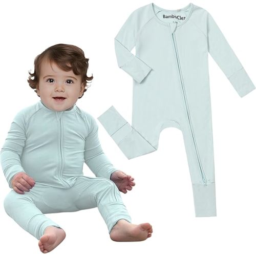 Ultra-Soft Convertible Baby Pajamas, Viscose from Bamboo, Sleepers for Boys & Girls Newborn to 24 Months, Zipper Footless PJs