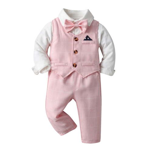 Gerichy Baby Boys Formal Suit Toddler Gentleman Suit Dress Slim Fit Shirt+Vest+Pants Outfits Toddler Gentleman Set
