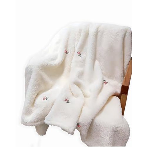 Ultra Soft Embroidery Cozy 31”×40”, Baby Receiving Blankets for Unisex Girls Boys, Neutral Toddler Swaddle Blanket, Fluffy Infant Newborn Nuilt Crib,Cobijas para Bebe