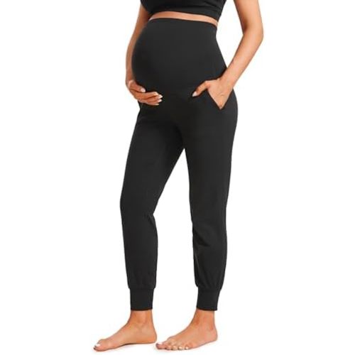 CRZ YOGA Butterluxe Maternity Joggers with Pockets 27" - Workout Active Yoga Pregnancy Womens Pants Over The Belly Soft