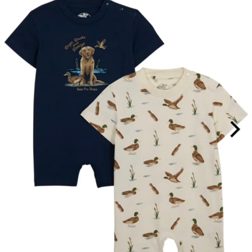 Bass Pro Shops Dogs, Ducks, and Decoys Bodysuit 2-Piece Set for Babies | Bass Pro Shops